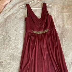 David’s Bridal Maroon Jeweled Dress